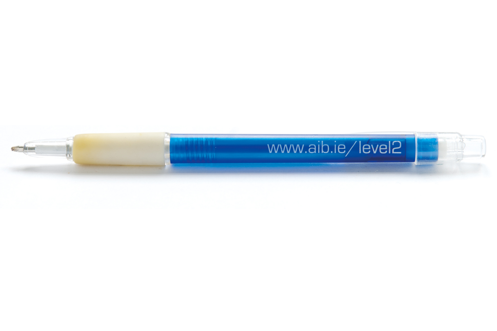 David Blackmore: AIB plastic ballpoint pen (blue ink), circa 2009
